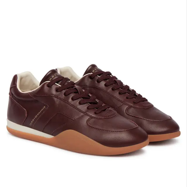 Γυναικεία Δερμάτινα Sneakers Tommy Hilfiger FW0FW09485-XUT Μπορντό Μπορντό - 36 2