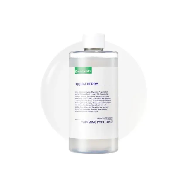 Eqqualberry Swimming Pool Toner, Υποαλλεργική Τονοτική Λοσιόν Προσώπου για Ηπια Απολέπιση 300ml