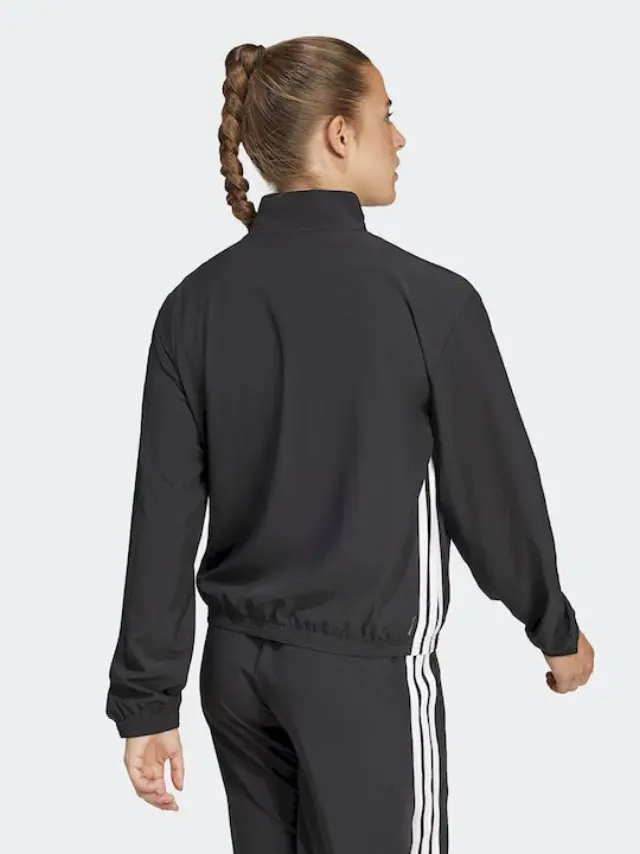 Adidas Essentials 3-Stripes Women's Sweatshirt Jacket Black JD6539 - L 2