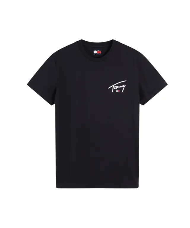 Tommy Hilfiger - Ανδρικό T-shirt Signature Chest Slim Fit DM0DM23550-BDS Μαύρο