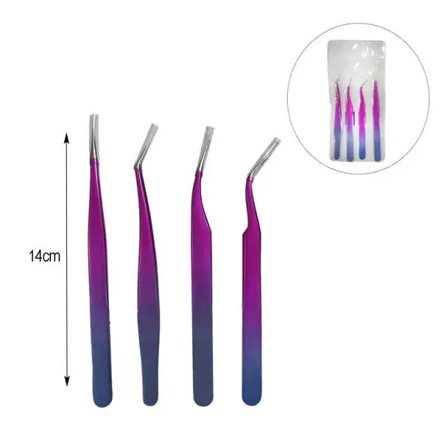 Σετ Τσιμπιδάκια για βλεφαρίδες 4τμχ - Eyelash Tweezers Set Z892026 2