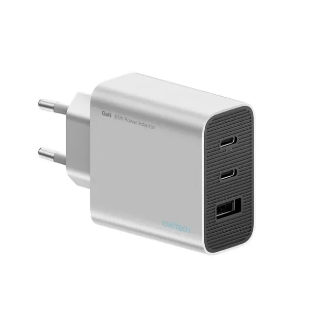 Cuktech Φορτιστής 65W GaN 2x USB-C 1x USB-A Gray