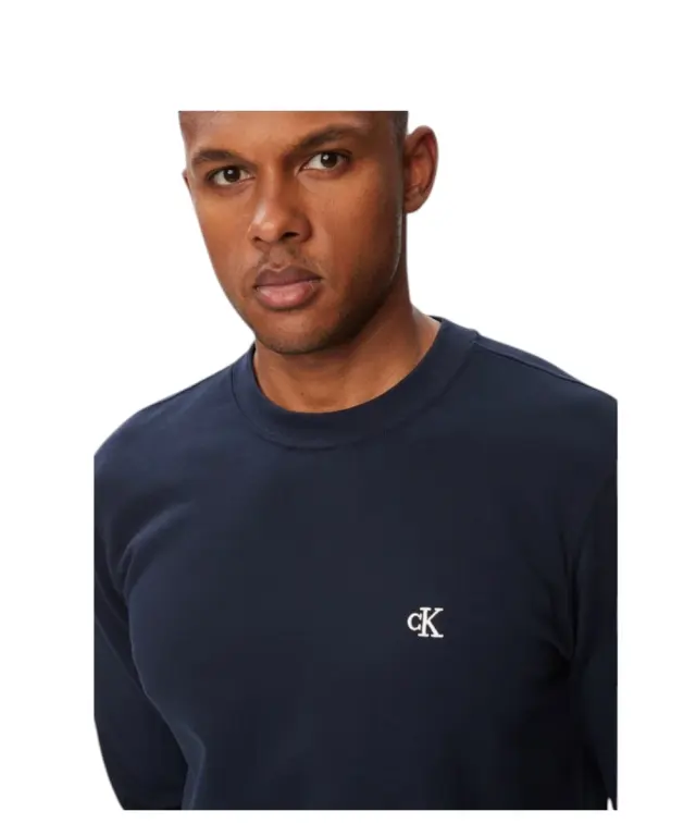 Calvin Klein - Ανδρική Μακρυμάνικη Φούτερ 350Terry Monogram Crewneck LV04RG275G-CEF Μπλε Σκούρο 3