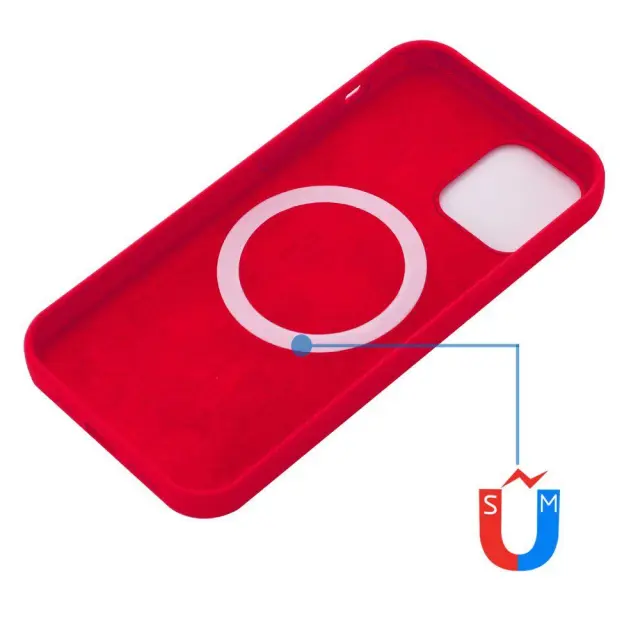 Back Cover Προστατευτική Θήκη Σιλικόνης με Magsafe για iPhone 12/ 12 Pro - Red OEM 2