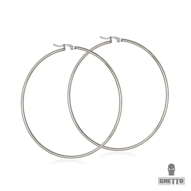 Ghetto Large Circle Hoop Earrings Stainless Steel