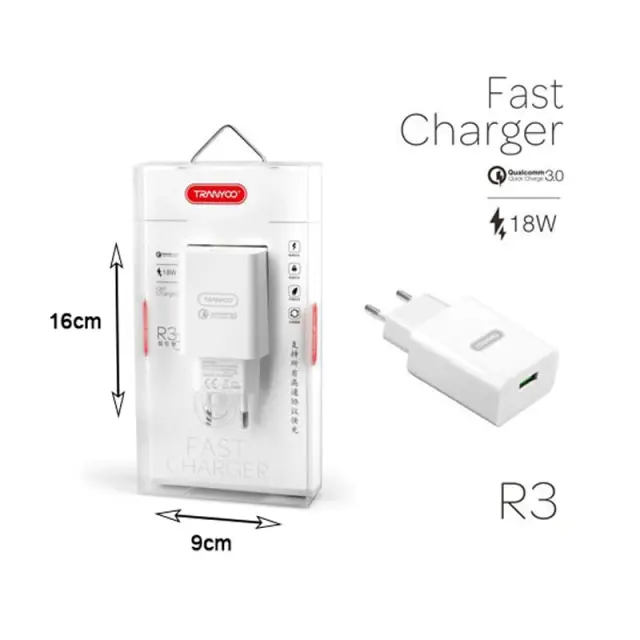 TRANYOO 18W γρήγορος φορτιστής QC3.0 R3 – Fast charger 20928 2