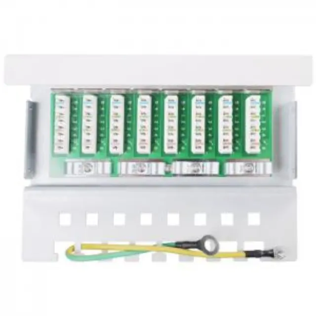 Patch panel κατηγορίας CAT 6 STP, 8 θυρών σε γκρι χρώμα. 3