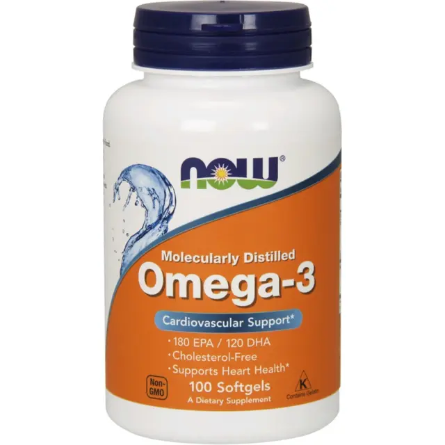Now Foods Molecularly Distilled Omega 3 Ιχθυέλαιο 1000mg 100 μαλακές κάψουλες