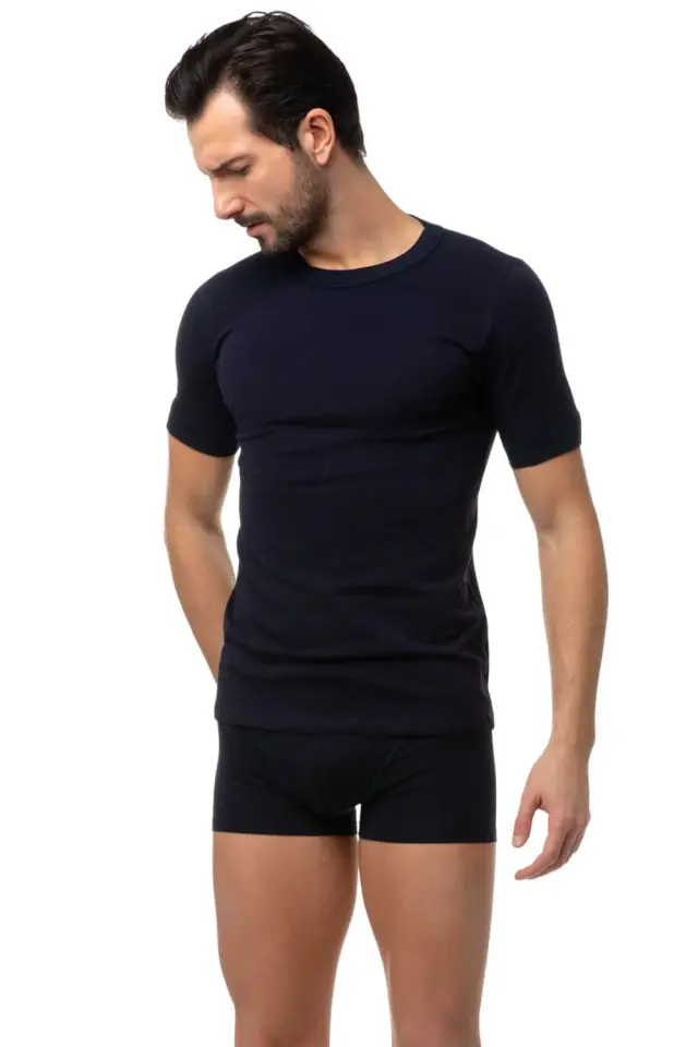 Minerva Sporties Κοντομάνικη Ανδρική Φανέλα 2Pack 12013-155 - ΜΑΡΙΝ - M 3