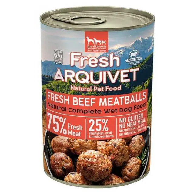 ARQUIVET Fresh Beef meatballs in sauce - wet dog food - 400g