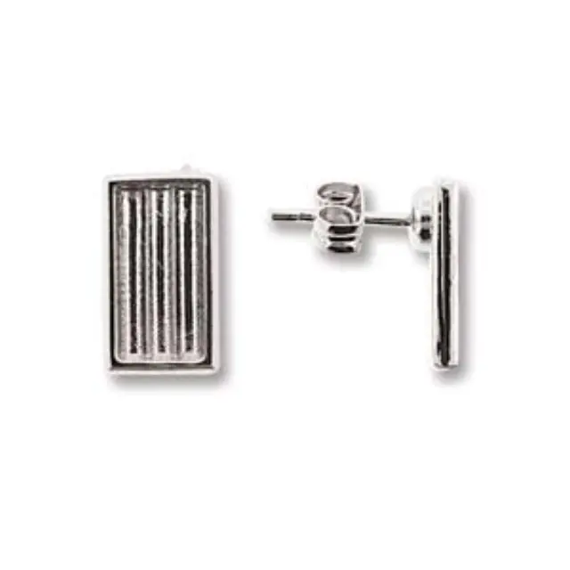 Σκουλαρίκι Elegant για Χάντρες Miyuki - Rhodium Plated 7.5x13.2mm - 2τεμ
