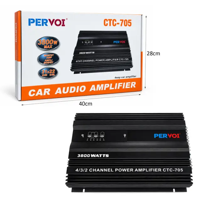 PerVoi Ενισχυτής Αυτοκινήτου 4/3/2 Καναλιών 3800W CTC-705 - Car Audio Amplifier 014567 3