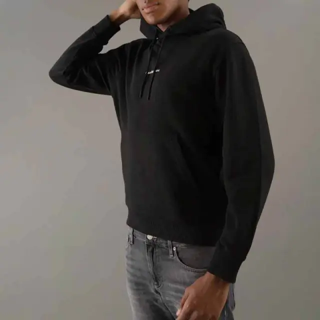 Calvin Klein - Ανδρικό Φούτερ Grid Monogram Regular Fit J30J325639-BEH Μαύρο - 2XL