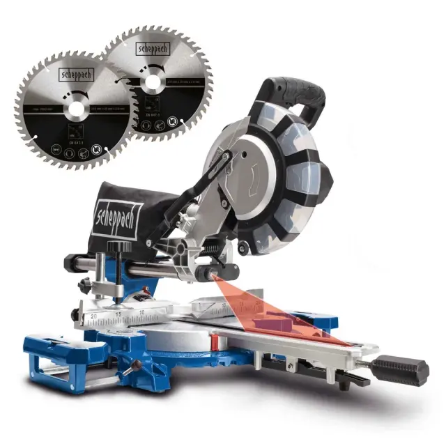 Φαλτσοπρίονο Radar / Συρόμενο Scheppach HM254SPX | 2200W - Ø 254mm (με Laser & 2 Δίσκους 48Z & 60Z)