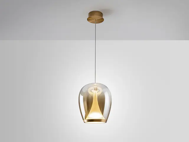 SUSPIRO Golden-Amber Lamp D25 | Κρεμαστό Φωτιστικό Οροφής Design Χρυσό