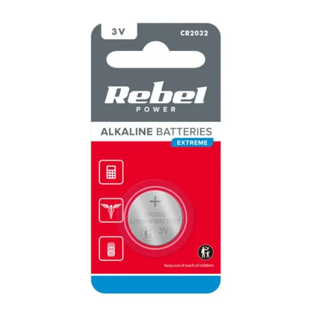 REBEL EXTREME CR2032 3V ΜΠΑΤΑΡΙΑ ΛΙΘΙΟΥ ΜΠΛΙΣΤΕΡ 1 ΤΕΜΑΧΙΟ 0196