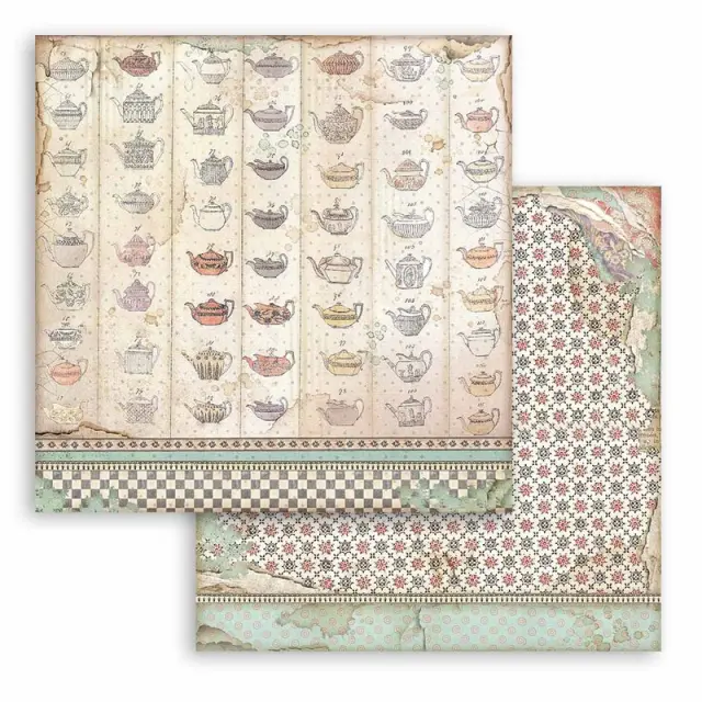 Χαρτί scrapbooking διπλής όψης 30x30cm Stamperia, Cups