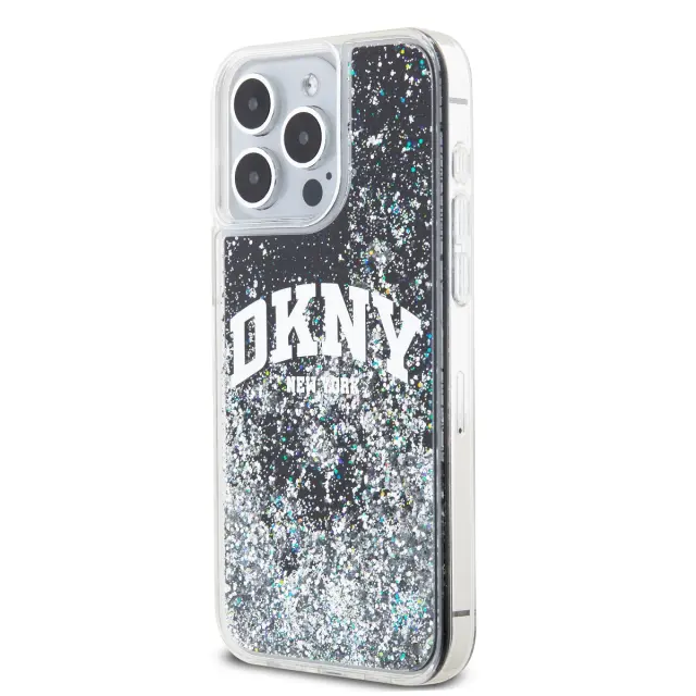 DKNY Liquid Glitter Arch Logo Case for iPhone 14 Pro Black 3