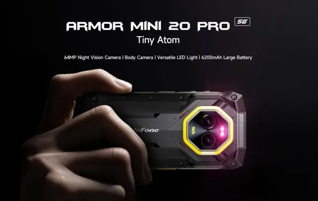 ULEFONE smartphone Armor Mini 20 Pro, 4.7", 8/256GB, 5G, 6200mAh, IP68/IP69K, μαύρο 2