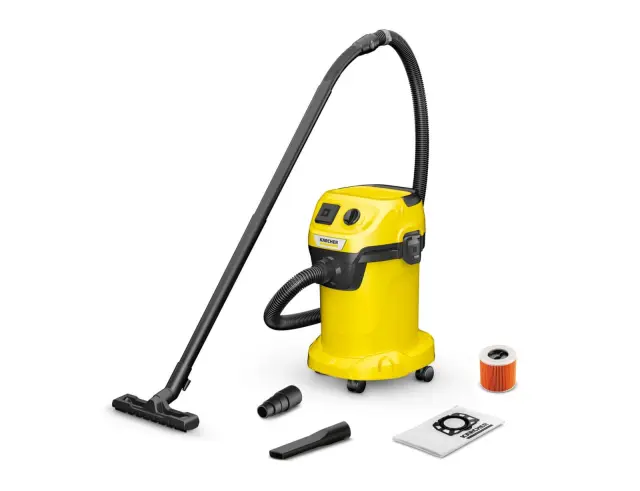 Σκούπα Karcher Υγρής Και Ξηρής Αναρρόφησης WD 3 P V-19/4/20 (1.628-177.0) με Ισχύ 1000 W και χωρητικότητα κάδου 19 L1.628-177.0