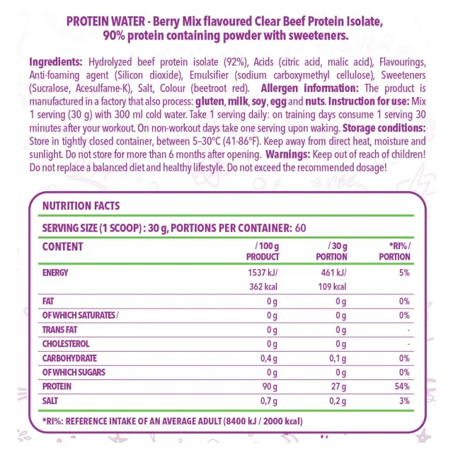 Nanosupps Protein Water berry-mix, 1800-g 2