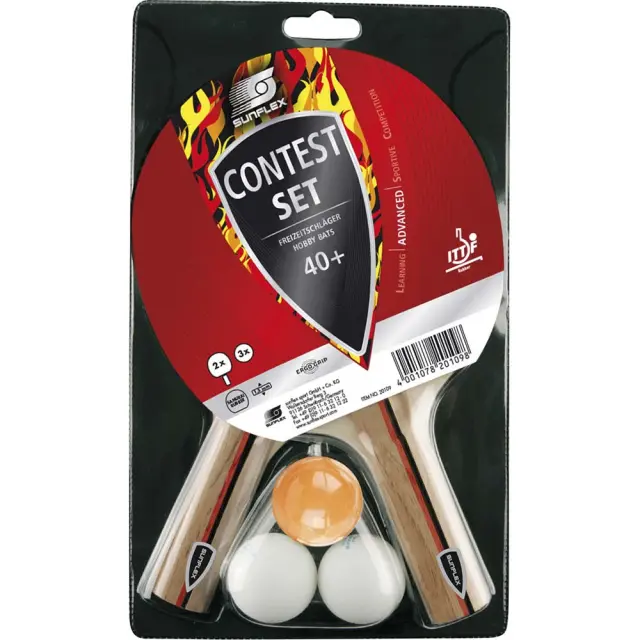 Sunflex Adult Contest Set Ping Pong Racket Μαύρο 97231 (Eldico Sport) - One Size