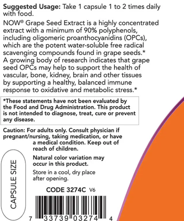 Now Foods Grape Seed 250 Mg 3