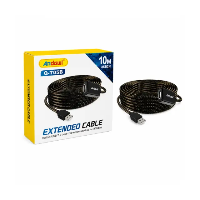 Andowl Καλώδιο Επέκτασης USB 2.0 10 Μέτρων Q-T05B - USB 2.0 Extension Cable 10M 0751231
