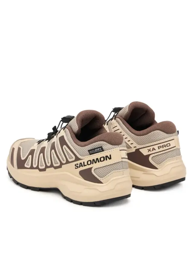 Salomon Xa Pro Ep J Kids’ Waterproof Trail Running Shoes - Oxford Tan / Tapioca / Black L49308100 - 38 3
