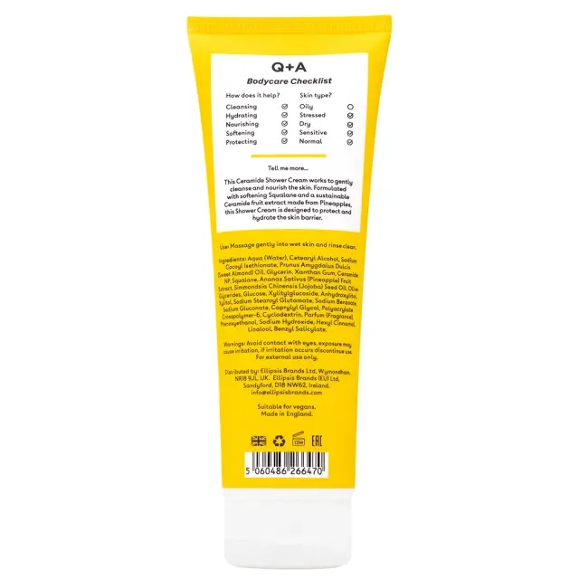 Q+A Ceramide Shower Cream Κρέμα ντους με φυσικά κεραμίδια 250ml 3