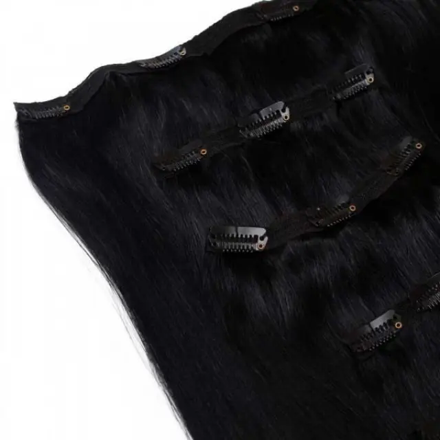 SEAMLESS1 HAIR EXTENSIONS ΤΡΕΣΑ ΜΕ ΚΛΙΠ 5 ΚΟΜΜΑΤΙΑ MIDNIGHT 55ΕΚ 2