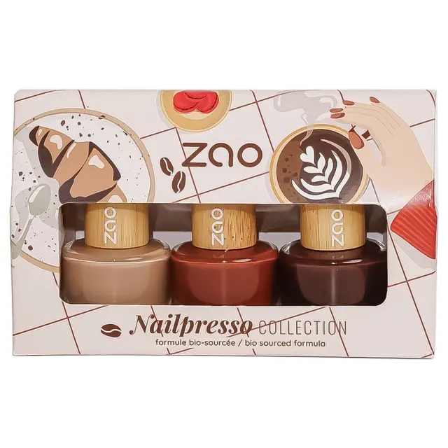 Zao Organic Nailpresso Collection – Σετ με 3 Vegan Βερνίκια Νυχιών Φυσικής Προέλευσης