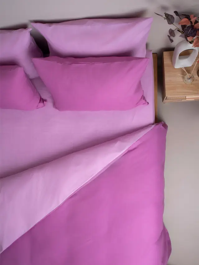 Σετ Σεντόνια Menta 201 Mauve-Lila Διπλό με λάστιχο (150x200+30) Sunshine 3