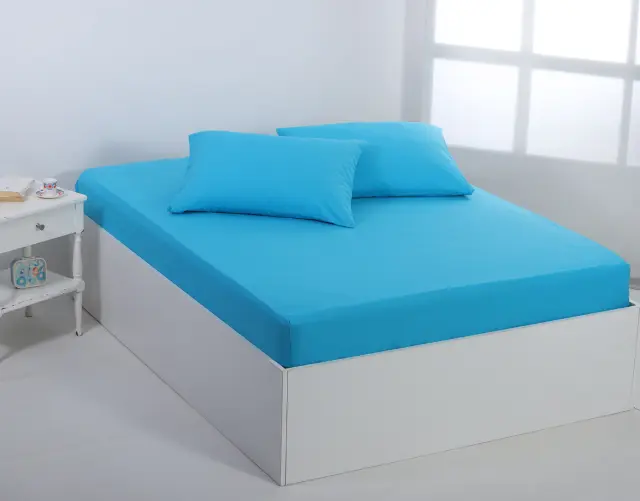 Βαμβακερό σεντόνι essentials (125cm x 200cm + 35cm) river blue - -