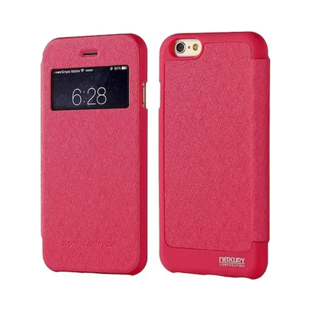 Θήκη Βιβλίο Mercury Wow Bumper View Book Case Για Apple iPhone 6 / 6s Ροζ 2