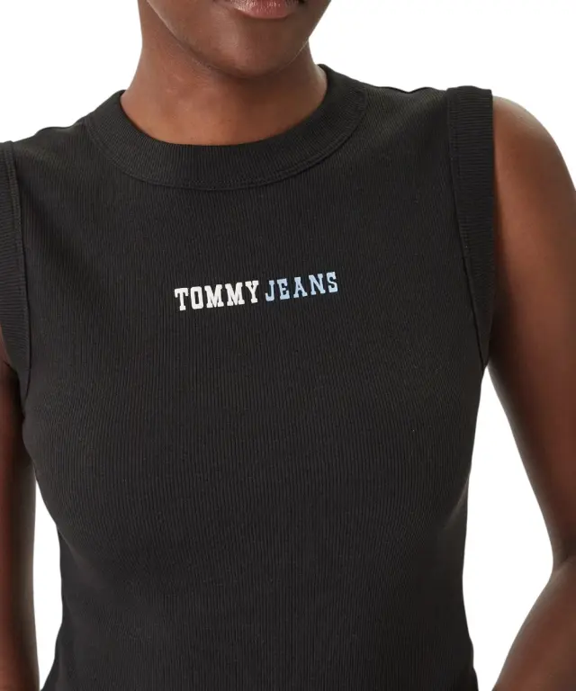 Tommy Hilfiger - Γυναικείο T-shirt Αμάνικο Essential Logo Rib Tank Slim Fit DW0DW22577-BDS Μαύρο 3