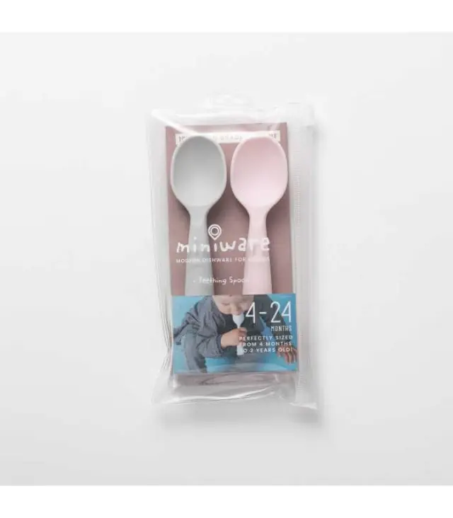 Miniware Des.12 Σετ 2τ Κουτάλια Σιλικόνης Ροζ-13,5cm 2