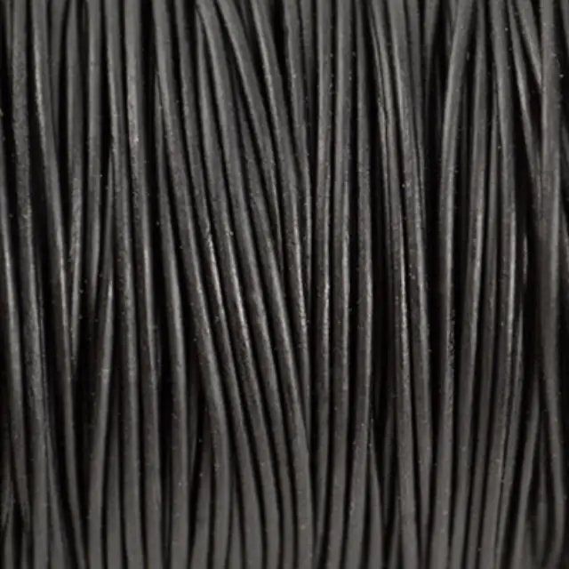 Κορδόνι Δερμάτινο Distressed Black-402- Ø1.5mm ~2m