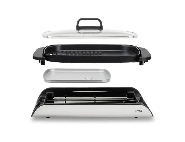 Ηλεκτρική Ψησταριά plancha Livoo DOC321 με ισχύ 2000W, ρυθμιζόμενο θερμοστάτη και επιφάνεια ψησίματος 40x30cm DOC321 3