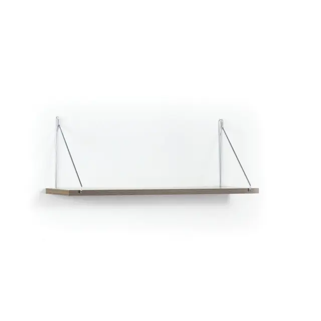 Ράφι Τοίχου PALMER Καρυδί/Χρώμιο 72x20x27cm