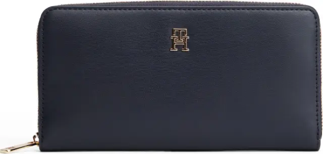 Tommy Hilfiger Γυναικείο Μεγάλο Πορτοφόλι TH Icon Large Zip-Around Σκούρο Μπλε
