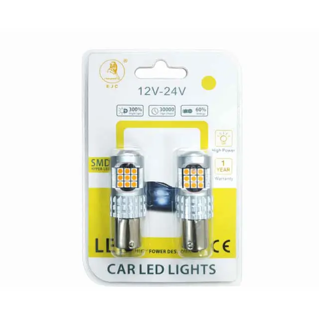 EJC Λάμπες LED Αυτοκινήτου 3030 24LED Κίτρινος Φωτισμός - Car LED Lights 3030 24LED Yellow Light 0163134 2