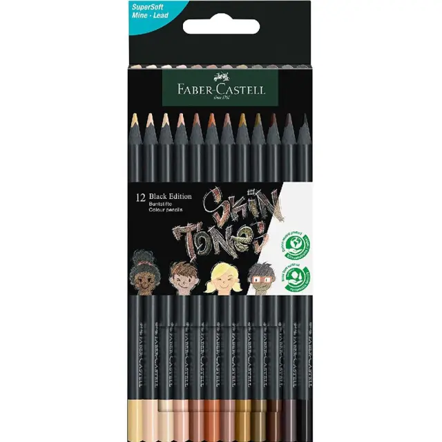 Ξυλομπογιές Faber Castell Black Edition Skin Tones Σετ 12 Τεμαχίων 116414/ 12310796 (Faber Castell)