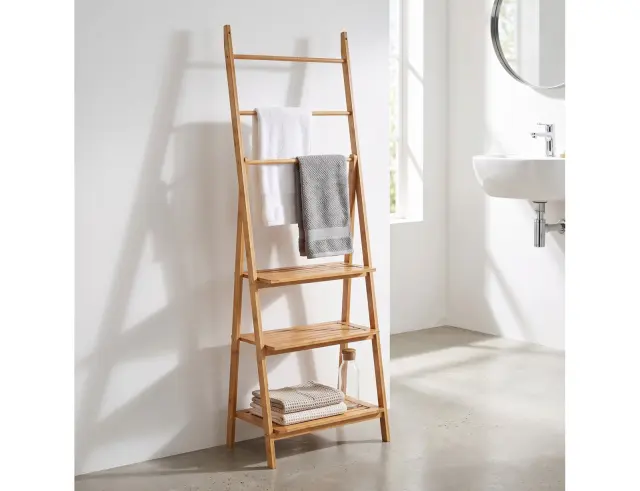 Επιδαπέδια Κρεμάστρα Μπάνιου 5five από Ξύλο Bamboo, 53.2x32.4x152cm 161049