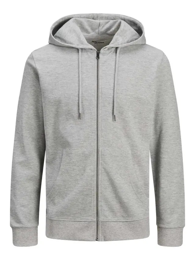 JJEBASIC SWEAT ZIP HOOD NOOS Light Grey Melange