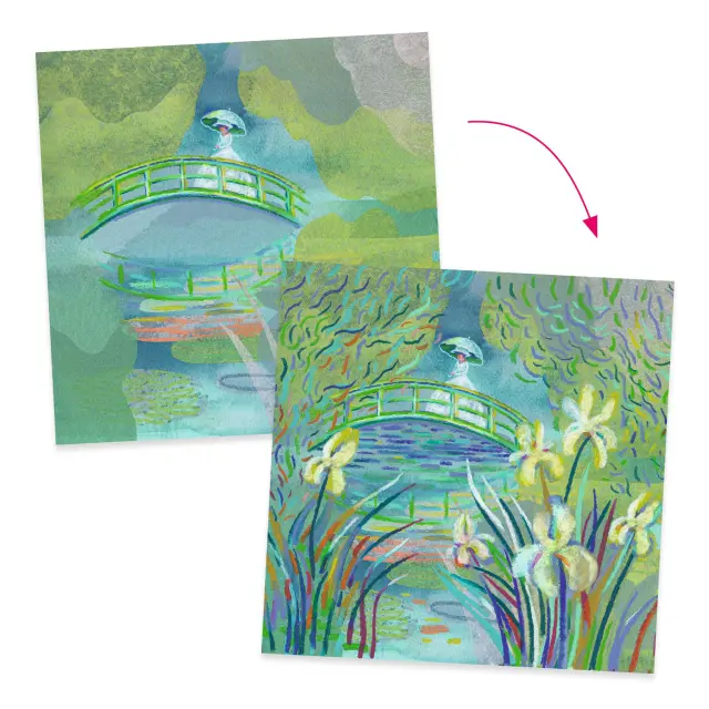 Djeco Inspired by Monet Ιμπρεσιονισμός Ζωγραφίζω με κηρομπογιές "Νούφαρα" (8+ ετών) 09384 3