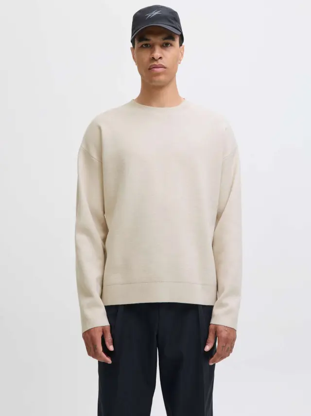 JPRBLABRADFORT KNIT CREW NECK Silver Lining 2