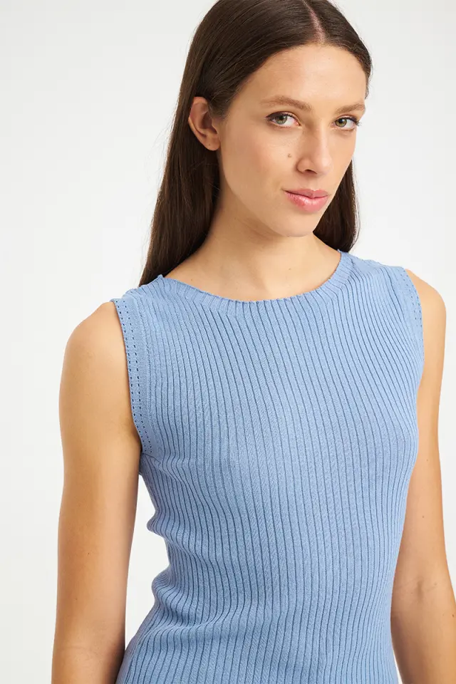 Ριπ Πλεκτό Τοπ με Στρογγυλή Λαιμόκοψη VENETSIA KNIT TOP - XS 3
