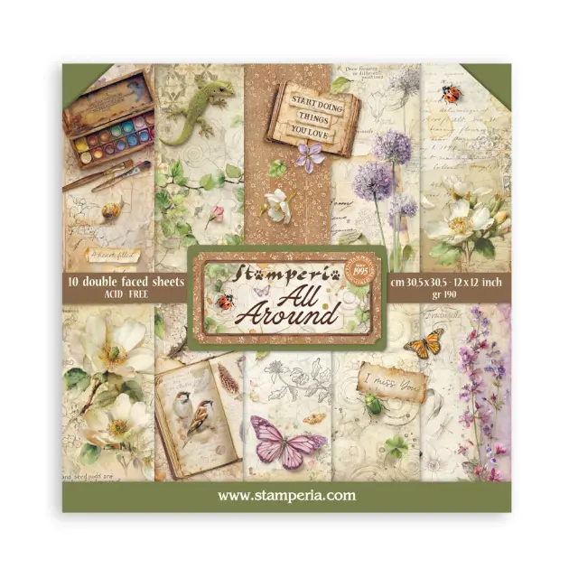 Χαρτιά scrapbooking 10τεμ, 30.5×30.5cm Stamperia, All Around