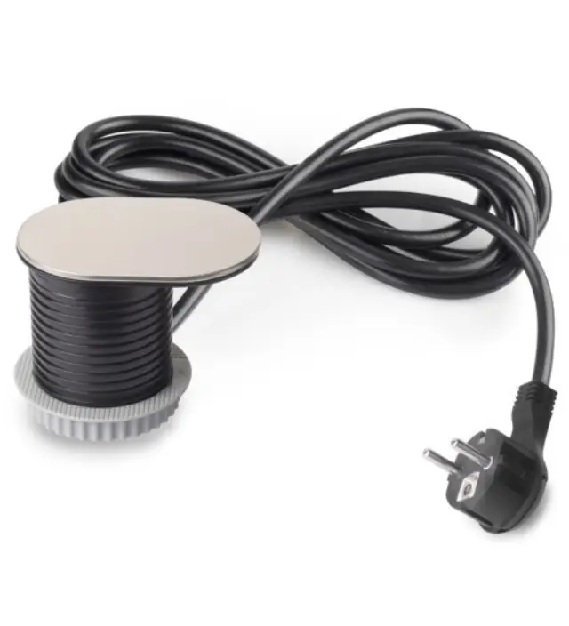 ΠΡΙΖΑ ΠΑΓΚΟΥ ΜΕ ΚΑΠΑΚΙ EMUCA FLAT 60 5048965 Φ-60ΜΜ 1 ΣΟΥΚΟ & 1 USB-Α & 1 USB-C ΑΣΗΜΙ 2